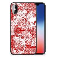 Telefoonhoesje iPhone X | Xs Angel Skull Rood - thumbnail