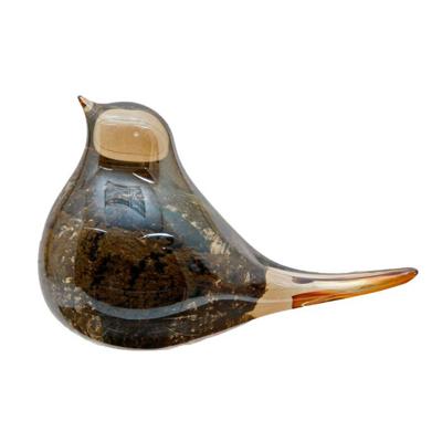 Glazen Sculptuur Vogel 16x6x10 cm Amber