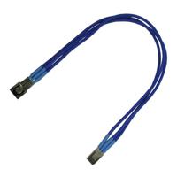 Nanoxia 900200017 3-pins Molex verlengkabel, 30 cm, blauwe enkele mouw - thumbnail