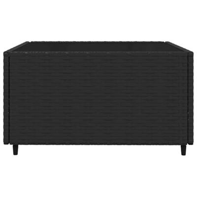 4-delige Loungeset met kussens poly rattan zwart 4-delige Loungeset met kussens poly rattan zwart