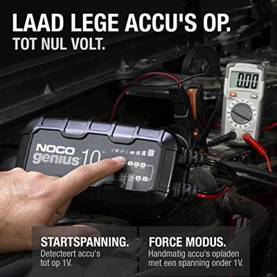 NOCO GENIUS10 EU 10A acculader voor 6V/12V accu's met onderhouds- en ontzwavelingsfunctie