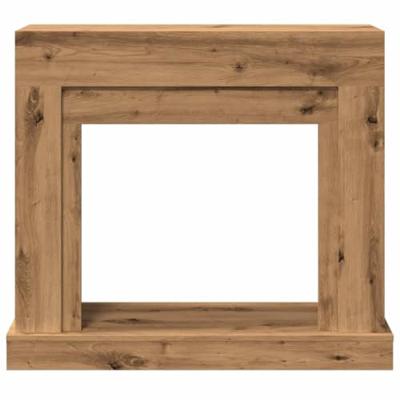 Haardombouw 100x30x87,5 cm bewerkt hout artisanaal eikenkleurig Haardombouw 100x30x87,5 cm bewerkt hout artisanaal eikenkleurig