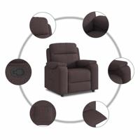 Fauteuil verstelbaar stof donkerbruin - thumbnail