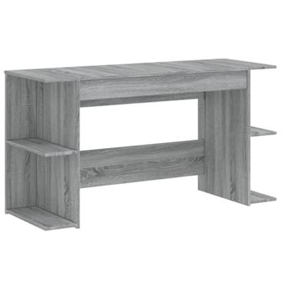 Bureau 140x50x75 cm bewerkt hout grijs sonoma eikenkleurig - thumbnail