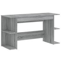 Bureau 140x50x75 cm bewerkt hout grijs sonoma eikenkleurig - thumbnail