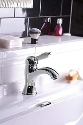 Wastafelmengkraan Sapho Kirké Wit Retro 1-hendel Gebogen 18.2 cm Chroom (incl. clickwaste)