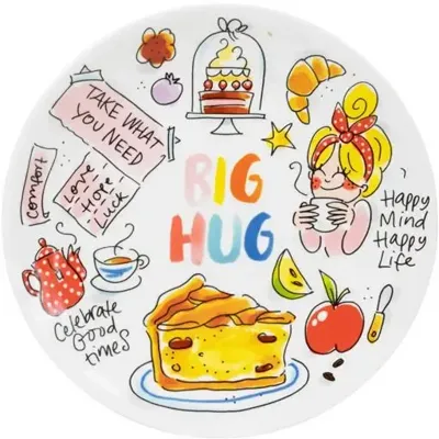 Blond Amsterdam taartbord aardewerk blond hug 18x2cm multi