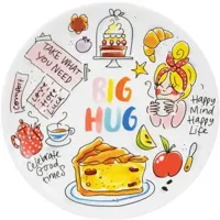 Blond Amsterdam taartbord aardewerk blond hug 18x2cm multi - thumbnail