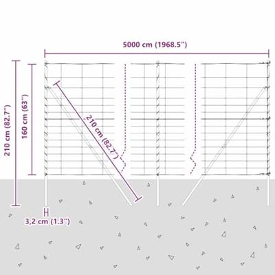 Weidehekwerk Zilver 50 x 1.6 m Gegalvaniseerd staal