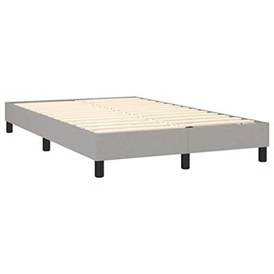 Boxspring met matras en LED stof lichtgrijs 120x190 cm