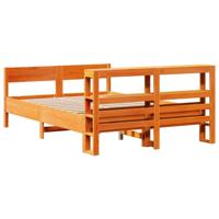 Bedframe zonder matras massief grenenhout wasbruin 160x200 cm - thumbnail