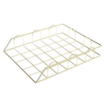 Vouwen smeedijzeren brief tijdschrift krant houder opslag rek bestand lade Office Bureau Organizer Supplies (goud)