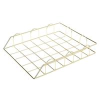 Vouwen smeedijzeren brief tijdschrift krant houder opslag rek bestand lade Office Bureau Organizer Supplies (goud) - thumbnail