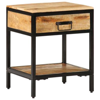 Nachtkastje met lade Bruin 40 x 35 x 50 cm Massief mangohout