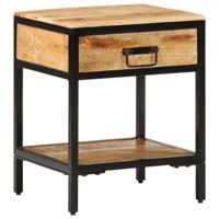 Nachtkastje met lade Bruin 40 x 35 x 50 cm Massief mangohout - thumbnail