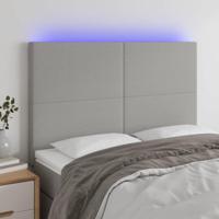 Hoofdbord LED 144x5x118/128 cm stof lichtgrijs - thumbnail