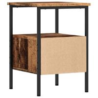 Nachtkastjes 2 st 34x36x50 cm bewerkt hout oud houtkleurig - thumbnail