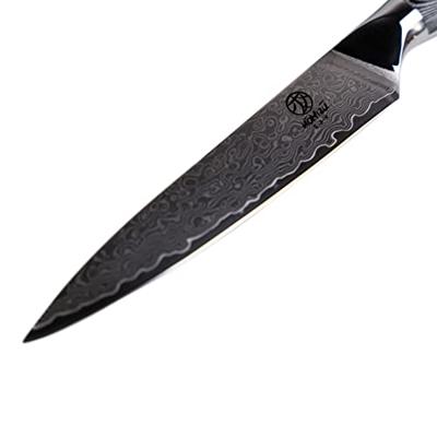 Homizu Shimauma universeel keukenmes - 13cm - VG-10 damascus mes|G10
