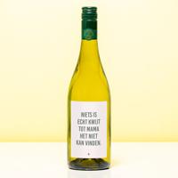 Wijnfles Niets kwijt tot mam het niet vind - Wit (Sauvignon Blanc) - thumbnail