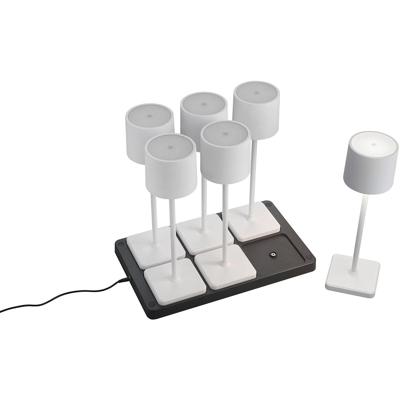 LED Tafellamp 1.5W - 6 Lichtpunten - Dimbaar - Oplaadbaar - Mat Wit