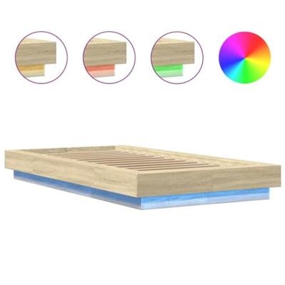 Bedframe met LED-verlichting sonoma eikenkleurig 100x200 cm