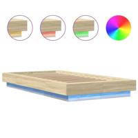 Bedframe met LED-verlichting sonoma eikenkleurig 100x200 cm - thumbnail