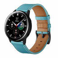 lederen bandje - Blauw - Samsung Galaxy Watch 4 Classic - 42mm & 46mm - thumbnail