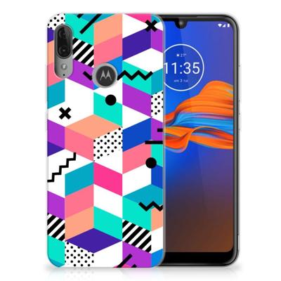 Motorola Moto E6 Plus | TPU Hoesje | Blokken Kleurrijk