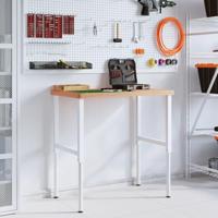 Werkbank rechthoekig 100x60x(73-99,5) cm massief beukenhout - thumbnail