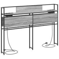 Opberghoofdbord met plank Grijs sonoma 160 cm Bewerkt hout - thumbnail