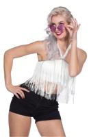 Festival top franjes kort wit - thumbnail