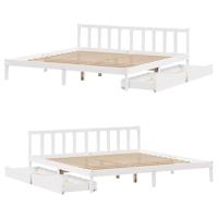 Bedframe zonder matras massief grenenhout wit 200x200 cm - thumbnail