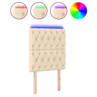 Hoofdbord LED 144x7x78/88 cm stof crèmekleurig - thumbnail