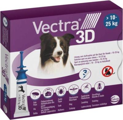 Vectra 3D M Spot-on hond 10 - 25 kg (3 pipetten) 3 pipetten