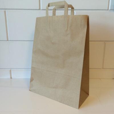 Draagtassen bruin kraft 32/15x43 250st Draagtassen bruin kraft 32/15x43 250st