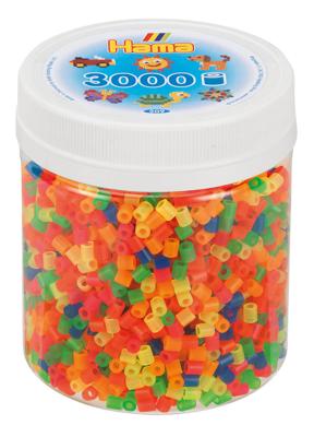 Hama strijkkralen in potje neonmix (51), 3000st.