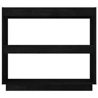 Boekenkast 80x35x71 cm massief grenenhout zwart - thumbnail