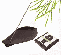 YUKARI Wierookbrander Keramiek Lotusbladvorm - thumbnail