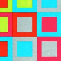 Cadeaupapier - Geschenkpapier - Colored squares with silver on ribbed 30 cm - thumbnail