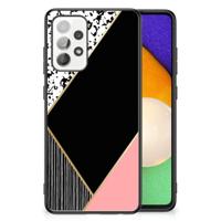 Samsung Galaxy A52 | A52s (5G/4G) Backcover Zwart Roze Vormen - thumbnail