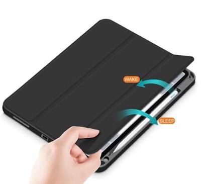 Casecentive Smart Case Tri-fold met Pencil Houder iPad Air 2020 / 2022 zwart Casecentive Smart Case Tri-fold met Pencil Houder iPad Air 2020 / 2022 zwart
