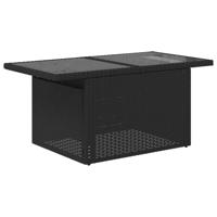 8-delige Loungeset met kussens poly rattan zwart - thumbnail