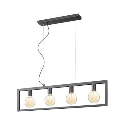 Light depot - hanglamp Fito 4L rechthoek vlak - zwart - Outlet Light depot - hanglamp Fito 4L rechthoek vlak - zwart - Outlet