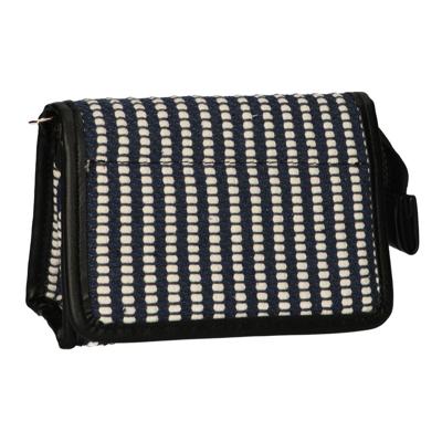 Traveller Spiegeltas stripe blauw creme 16.5x11cm