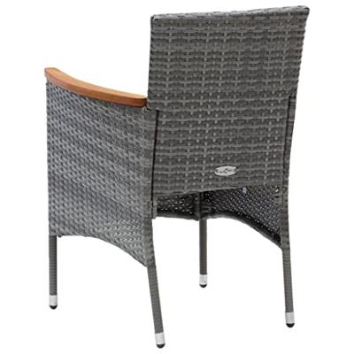 9-delige Tuinset met kussens poly rattan grijs - thumbnail