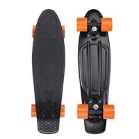 Skateboard Retro 57 cm Zwart-Oranje - thumbnail