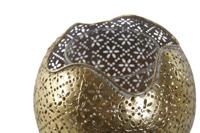 Kaarshouder Home ESPRIT Gouden Metaal Kristal 13,5 x 13,5 x 11,5 cm - thumbnail