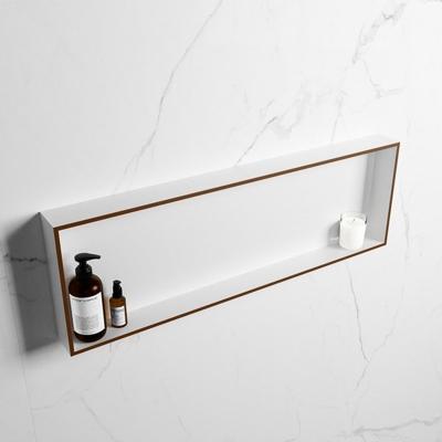 MONDIAZ EASY Nis 89,5x29,5cm in solid surface kleur Rust | Talc. 1 vak geschikt voor in- of opbouw MONDIAZ EASY Nis 89,5x29,5cm in solid surface kleur Rust | Talc. 1 vak geschikt voor in- of opbouw