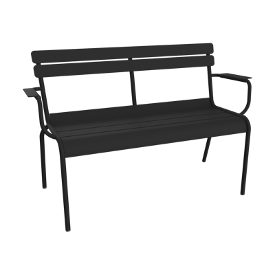 Fermob Luxembourg tuinbank met armleuning Anthracite