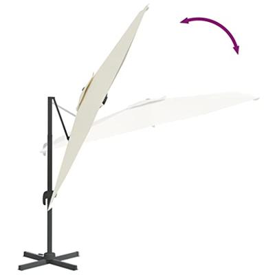 VidaXL Zweefparasol met aluminium paal 300x300 cm zandwit
